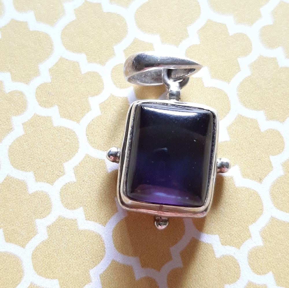Amethyst and stirling silver pendant